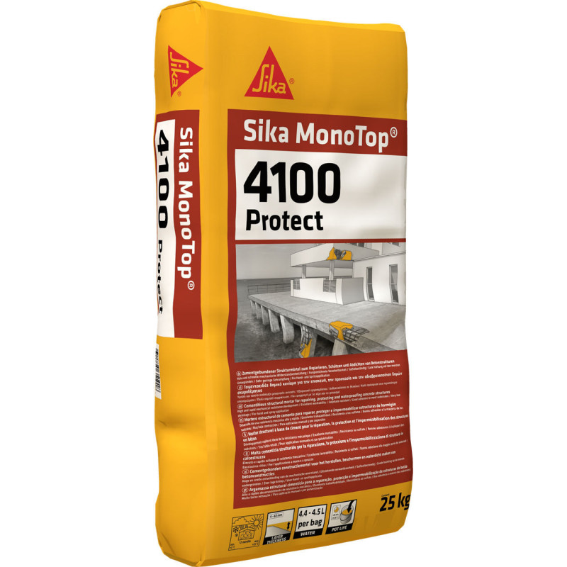 SIKA MONOTOP 4100 PROTECT R4 GRIS 25 KG 4-60 MM